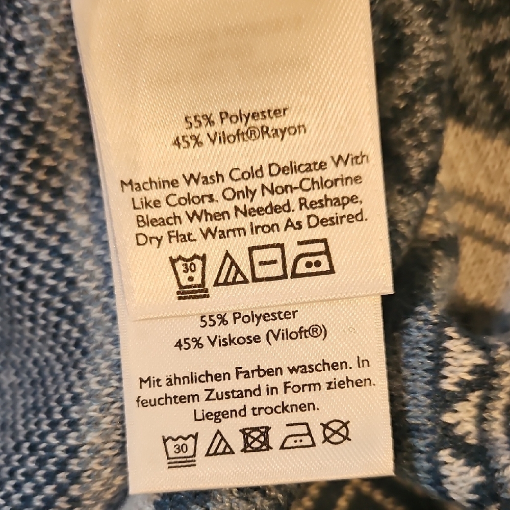 Blue Patterned Half-Zip Sweater NWT - image 9